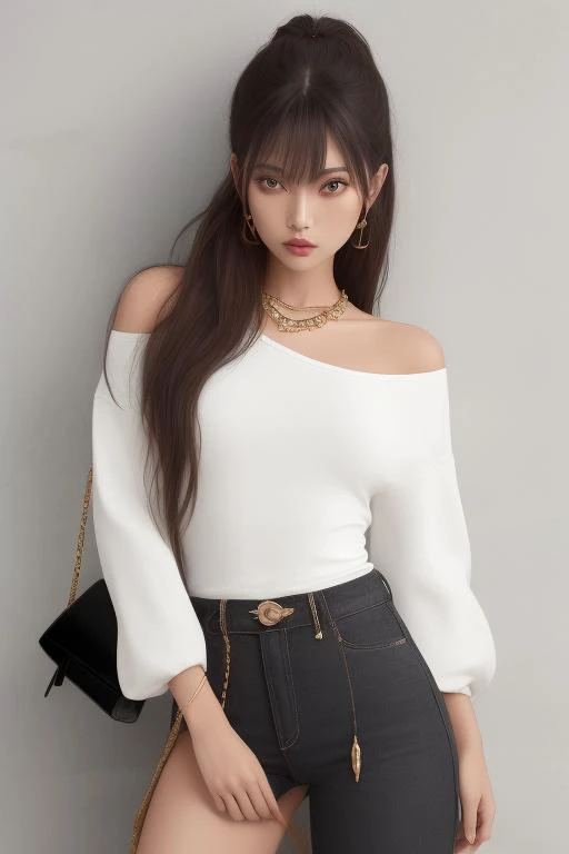 solo,High-low meets high-end - Combining high-quality basics with bold accessories creates a unique mix of styles that can elevate any outfit without breaking the bank!,<lora:ç¼å¨-000006:1>,, masterpiece, best quality,