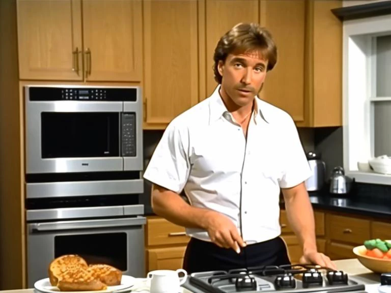 SKS man hosting a cooking televison show in 1992, 90vhs <lora:90VHS:1> ,((grainy picture)), <lora:locon_chuck_v1_from_v1_64_32:1>