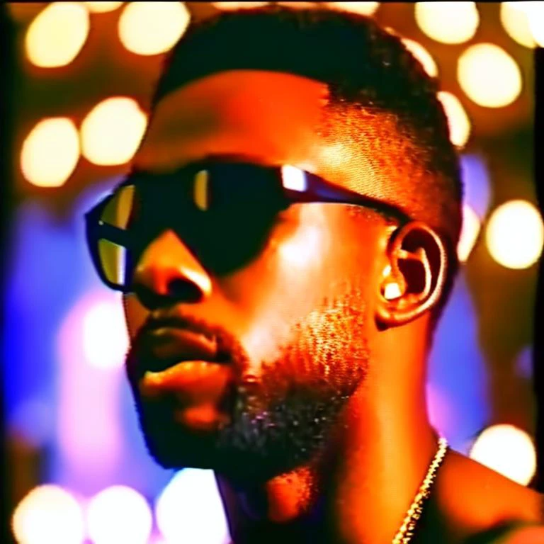 90VHS, vhs still from tv, vhs from documentary, vhs commercial, photo portrait of a black man with sun glasses, (masterpiece:1.2) (photorealistic:1.2) (bokeh:1.2) (best quality) (detailed skin:1.3) (intricate details) (8k) (HDR) (cinematic lighting) (sharp focus), perfect face, detailed face, <lora:90VHS-03:1>