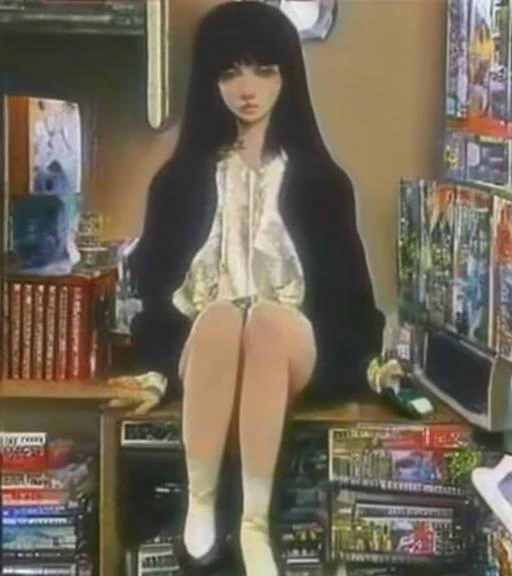 1girl, 90vhs, vhs still from tv <lora:90sVHSTVShowStyle_v10:1>