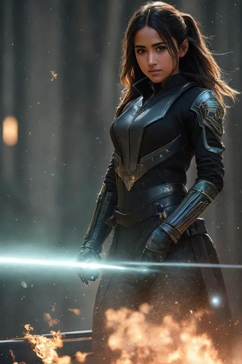 photo of (MackenzieHyde:0.99), wearing a green and black suit with a silver and black emblem on her chest , (extremely detailed CG unity 8k wallpaper), photo of the most beautiful artwork in the world, professional majestic oil painting by Ed Blinkey, Atey Ghailan, Studio Ghibli, by Jeremy Mann, Greg Manchess, Antonio Moro, trending on ArtStation, trending on CGSociety, Intricate, High Detail, Sharp focus, dramatic, photorealistic painting art by midjourney and greg rutkowski, (looking at viewer), (detailed pupils:1.3)