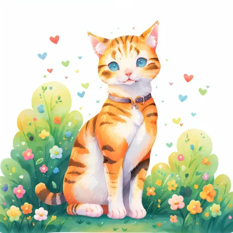 <lora:fullcolor_childbook:1>1 cute cat