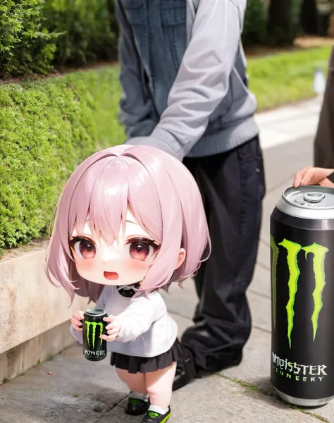1girl, chibi, holding monster energy, monster energy, focus monster energy, <lora:my_LoRA_monsterEenergy_v2:0.5>