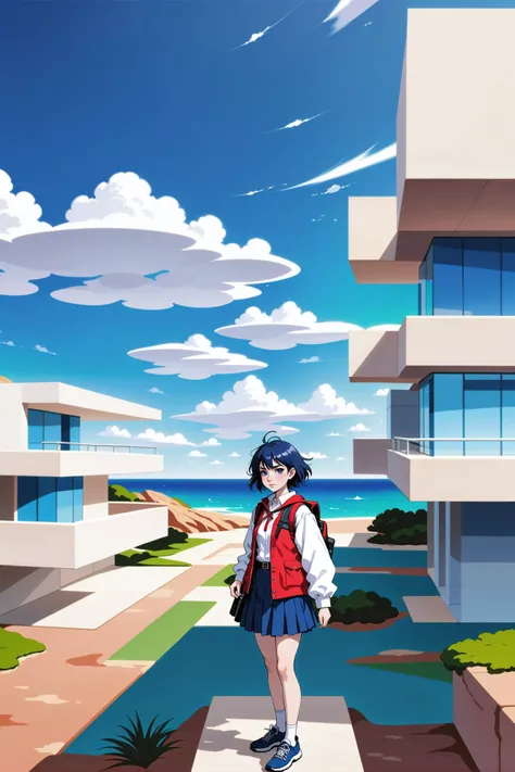 anime style, <lora:EnvyAridModernismXL01:1.5><lora:EnvySendNoodzXL01:0>1boy, man, ruggedly handsome, noon, blue sky, clouds, scenery, Schoolgirl Lifestyle city in a Coastal Strand<lora:EnvyBetterHiresFixXL01:0:hr=1>