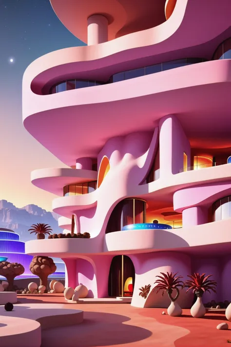 fantasy, love hotel in a great fantasy metropolis outside of reality, masterpiece<lora:EnvyAridModernismXL01:1.5><lora:EnvyBetterHiresFixXL01:0:hr=1>