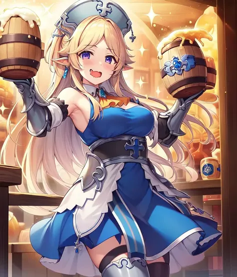 (((masterpiece, best quality, high resolution))), 3starOutfit, Paladin Outfit, 1girl, drooling, solo, mug, holding, cup, food, blush, open mouth, breasts, holding cup, beer mug, drunk, alcohol, saliva, sparkle, beer, smile, 
<lora:PCRYukari:0.8>