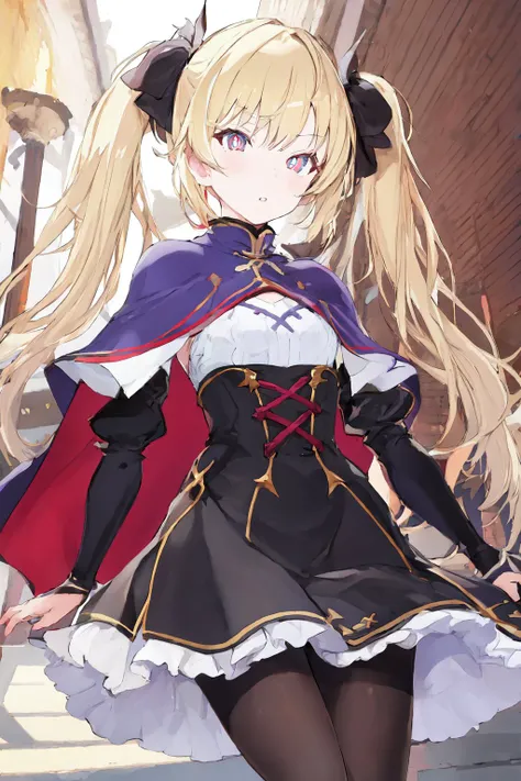 highres,ultra detailed,1girl,elise,blonde hair,hair between eyes,green eyes,small breasts,dress,cropped jacket,knee boots,<lora:elise_v1:0.8>,