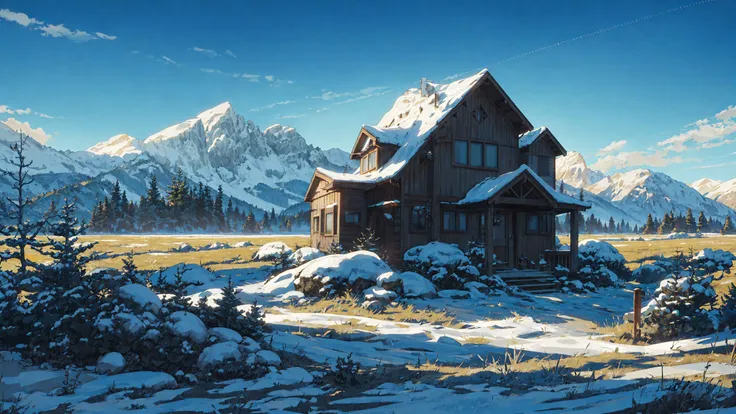 masterpiece, highres, original,extremely detailed 8K wallpaper, an extremely delicate and beautiful,(nature:1.2),(Vast grassland),(sakura:0.5),(hilltop|Snow cover:0.7),(lake:0.7),(reasonable),beautiful detailed sky,masterpiece,wide shot,cinematiclighting,beautiful detailed water,no humans,detailed background,