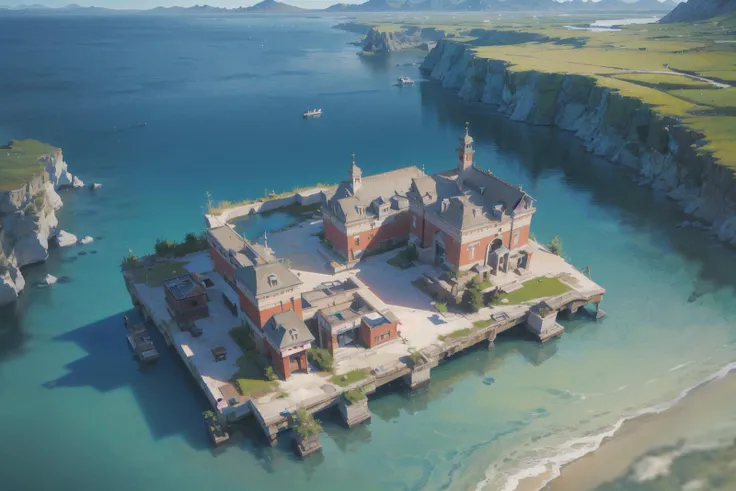 (8k, RAW photo, best quality, masterpiece:1.2), (realistic, photo-realistic:1.37), octane render, ultra high res, ultra-detailed , professional lighting, photon mapping, radiosity, physically-based rendering, ue5, ((island sanctuary)), ((ancient fallen kingdom)), ((reflections in water)), ((raytracing)), ((drowned city))