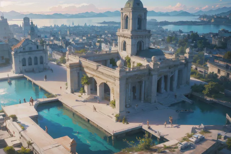 (8k, RAW photo, best quality, masterpiece:1.2), (realistic, photo-realistic:1.37), octane render, ultra high res, ultra-detailed , professional lighting, photon mapping, radiosity, physically-based rendering, ue5, ((island sanctuary)), ((ancient fallen kingdom)), ((reflections in water)), ((raytracing)), ((drowned city))