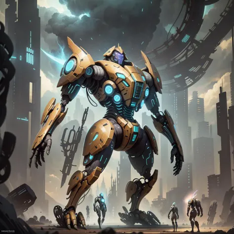 A battle mech in the style of Pr0t0ssE