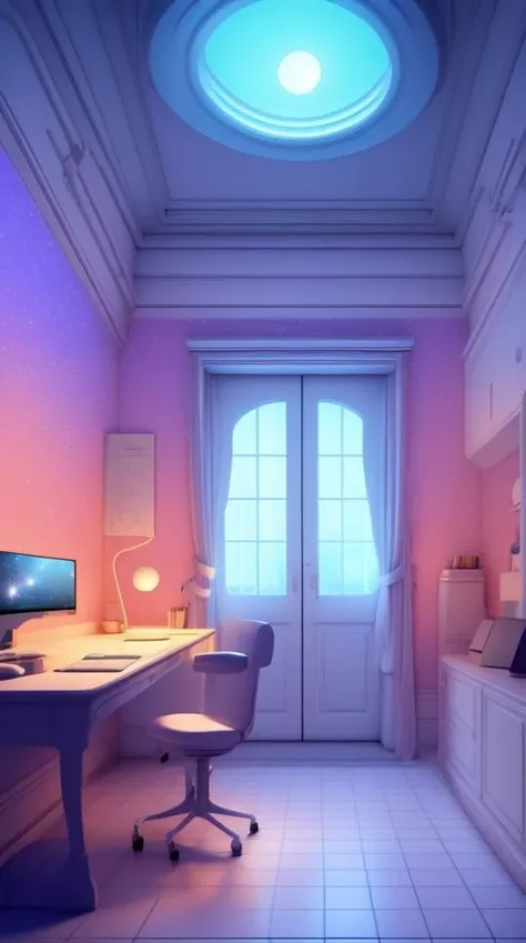 room,medium_shot,highres,absurdres,incredibly absurdres,(wallpaper:0.8),(starry sky:0.8),notebook,<lora:BGstyle01:0.8>,