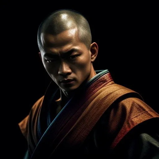shaolin monk, anime, art, artstation, powerful, masterpiece, intricate detailed, fantasy, magic, martial arts, <lora:lowra_v10:0.7>, posed, mistic, brutal, fight, berserk, rage, anger, hd, 8k,