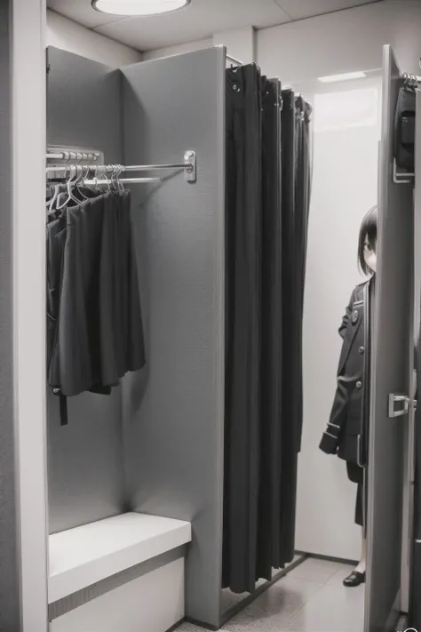 fitting room, <lora:Fitting Room V1:0.6>