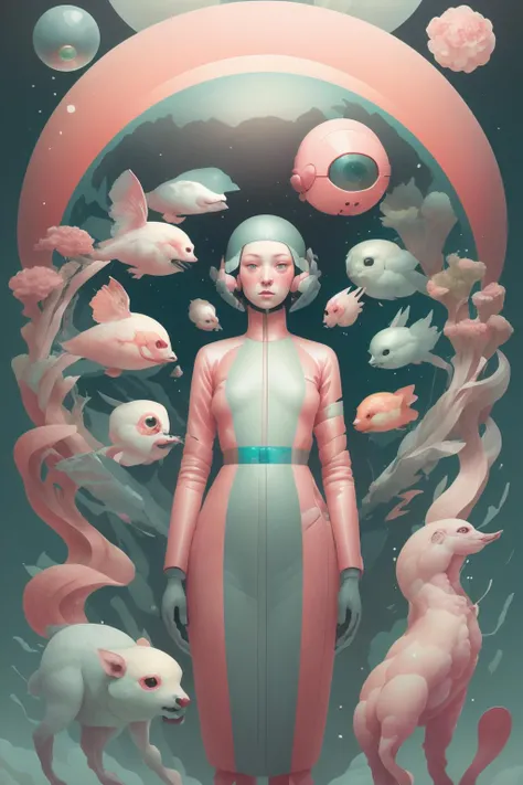 digital art selected for the , by Victo Ngai, victo ngai and surrealism, victo ngai. unreal engine, victo ngai style,  , Imaginative_Melodies