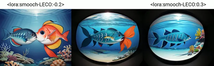 smooch, no_humans, (2fish:1.5), (ocean:1.2),under the sea, <lora:smooch-LECO:-0.2>, fish eye, flippers, animal focus, from side, scales