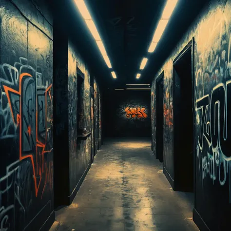 photo of a dark wall, <lora:UrbanGraffiti:1>, UrbanGraffiti , cinematic light, (masterpiece:1.3), (intricate:1), best quality
