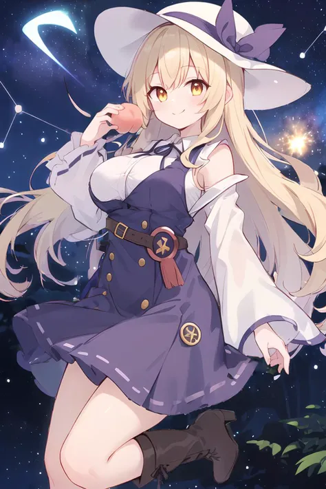 score_9, score_8_up,score_8,anime painting,
watatsuki no toyohime,1girl, solo, purple_dress, white_headwear, buttons, white_shirt, hat_ribbon, hat_bow, single_strap, holding_fan, belt, closed_mouth, collared_shirt, purple_bow, smile, medium_breasts, purple_ribbon, juliet_sleeves, pinafore_dress, folding_fan, thighs, border, blush,blonde hair,yellow eyes,
<lora:watatsuki_no_toyohime_image378_2023-12-20:1.4>
night,huge full moon,moon in the center,outdoors,
close up girl,close up face,looking at viwer,[friendry:lover's:0.4] smile,
outdoors, looking at viewer, arm support, sitting, leaning back, :d, hand on own knee,
Character lying on back, arms overhead, one leg bent,
1girl,solo, skinny, hairs between eyes,Facing the lens,baku_p,happy face,happy,[lover's:friendly:0.4] smile,happy face,
best quality,ultra-detailed,official art, official wallpaper, 8k detailed wall paper,ultra detaile,
shob,milk_g,
<lora:bkp3:0.6><lora:bkp:0.5><lora:shob:0.3><lora:milk_g-000002:0.15>-