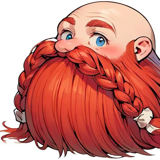 <lora:Harry_Dwarf_SD1.5:0.8> Harry_Dwarf, long flowing red beard, braided moustache, bald, forward facing, looking at viewer, white background