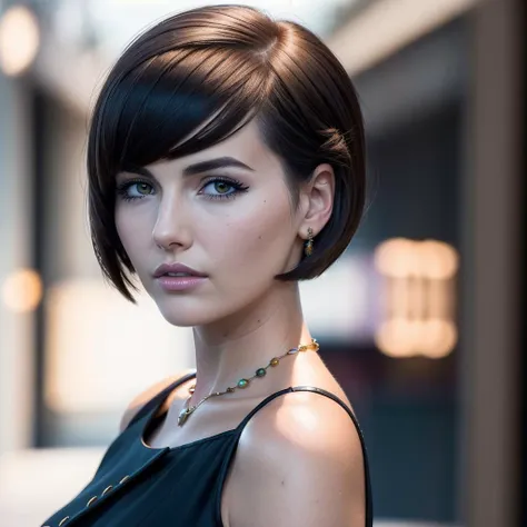 photo realistic, masterpiece, best quality, camillaB <lora:Camilla Belle:1> , black eyeliner, short hair with bangs, solo, detailed skin, full body, walking down runway, high end dress, photograph, high resolution, 8k, ray traced light, realistic, photo, depth of field