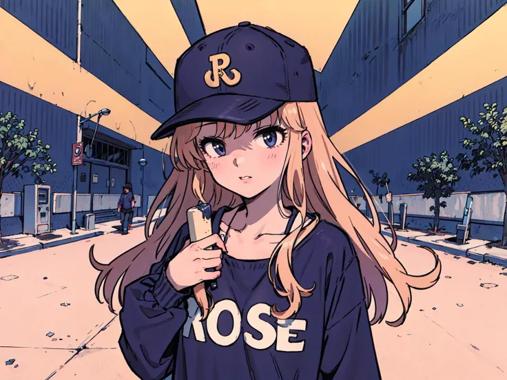 best quality, detailed background, girl, ,euro_street, random_wear, <lora:ohtsukiYuiTHEIDOLMSTER_v10:1>