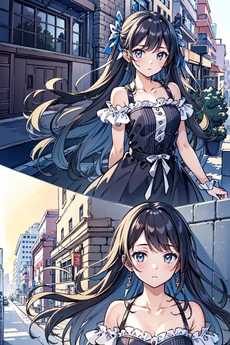 (masterpiece),(best quality), girl,((ultra-detailed)), (highly detailed CG illustration),(expressionless),detailed cityscape