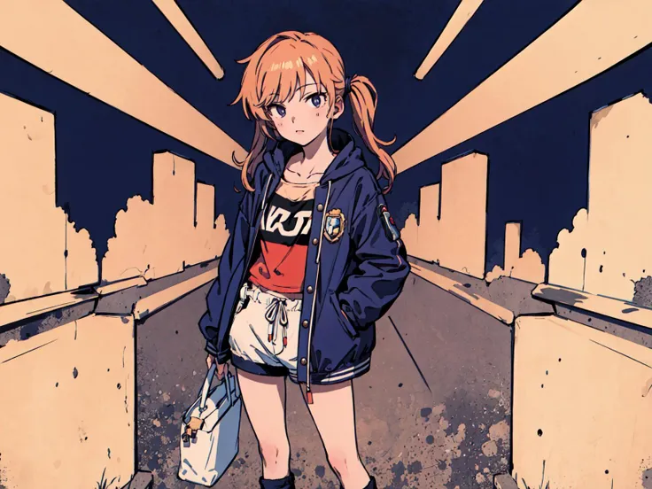 best quality, detailed background, girl, ,euro_street, random_wear, <lora:ohtsukiYuiTHEIDOLMSTER_v10:1>