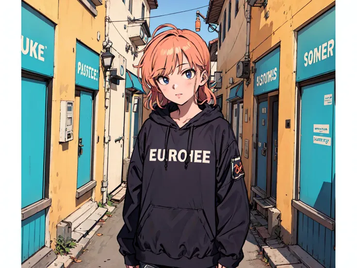 best quality, detailed background, girl, ,euro_street, random_wear, <lora:ohtsukiYuiTHEIDOLMSTER_v10:1>