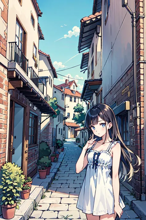 (masterpiece),(best quality), girl,((ultra-detailed)), (highly detailed CG illustration),(expressionless),detailed cityscape