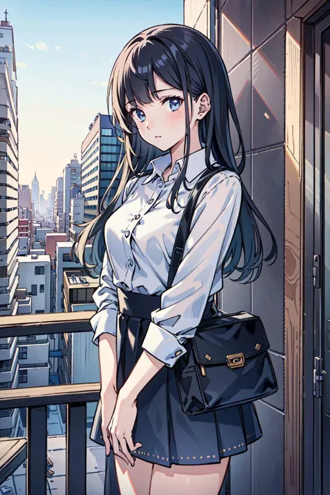 (masterpiece),(best quality), girl,((ultra-detailed)), (highly detailed CG illustration),(expressionless),cityscape