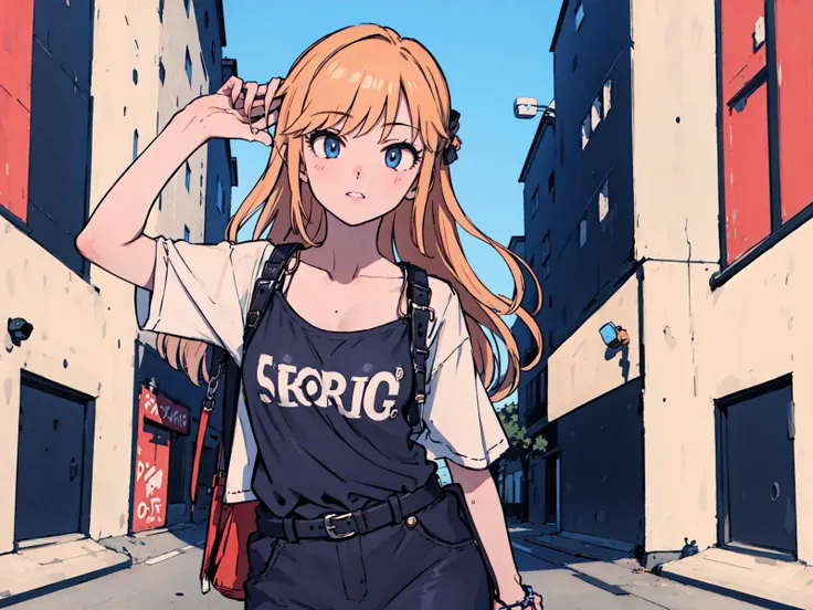 best quality, detailed background, girl, ,euro_street, random_wear, <lora:ohtsukiYuiTHEIDOLMSTER_v10:1>