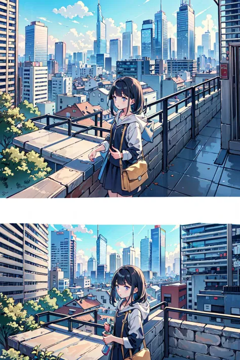 (masterpiece),(best quality), girl,((ultra-detailed)), (highly detailed CG illustration),(expressionless),cityscape