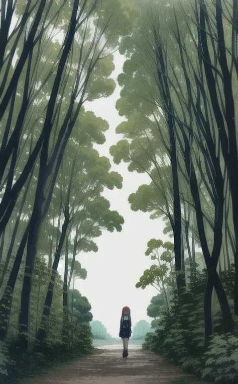 <lora:LONA04:1>,a girl 21 yo in green cloack with blue eyes and red hair twintails standing in painfull pose holding her stomach in a black and dark forest with fog and dusk,high-quality edges,pronounced lines,contrasting shadows,duochrome,