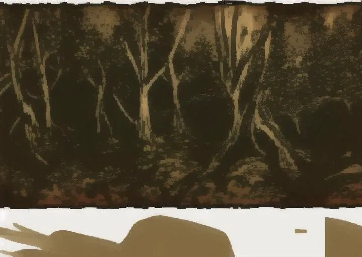 black forest landscape with multiple black creatures with glowing eyes,high quality,dark gloomy forest,alot of pine woods,mocnochrome,ultra high details,uhd,masterpiece,detailed,extreme quality,<lora:LONA05:1>,, (Surrealism), dreamlike , distorted , abstract , symbolic