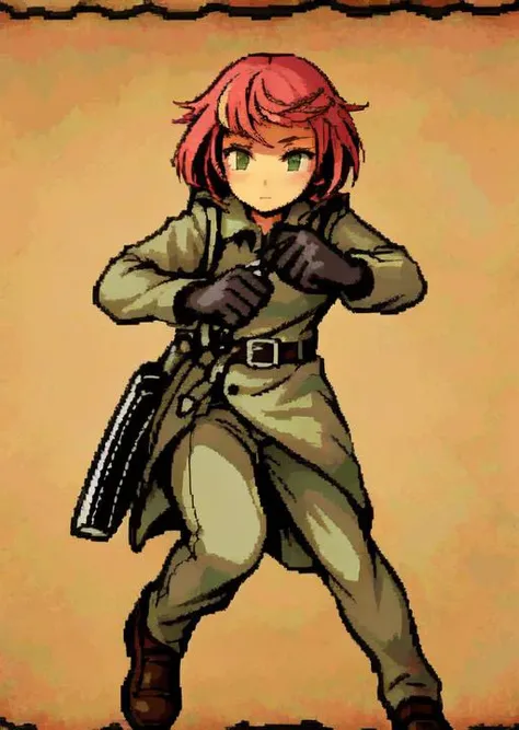 <lora:LONA06:1>a girl,fullbody,psycho,fighting,paper,2colors,