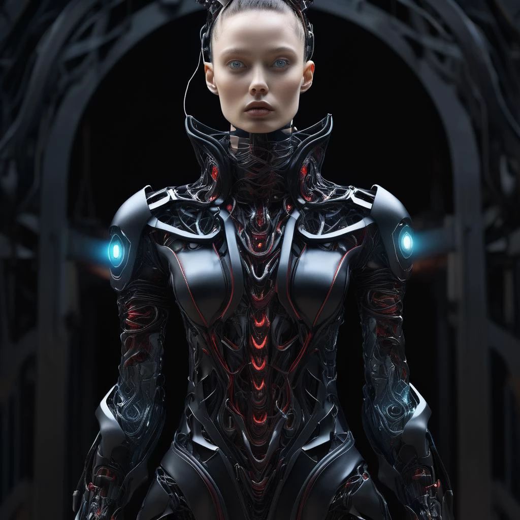 ((best quality)), ((masterpiece)), ((realistic,digital art)), (hyper detailed),DonMD3m0nV31nsXL,demonic veins, upper body clothing, Cowl Neck, Robotic Polymer, , Spaghetti Straps, Maxi Length, High Waist, Tonal Stitching,,Statement Necklace,,Belt Loops, , lower body clothing, Virtual Reality Fabric, , Tunic Length, Drop Waist, Cutout Details,Stitching Details, , <lora:DonMD3m0nV31nsXL_v1.1-000009:0.85>