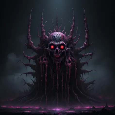 masterpiece, 8k, absurdres, best quality, kawaii theme, colourful, a depiction of heaven, inspired by h.p lovecraft, demonic beings, set in hell, (no humans:1.8), (horrific horror:1.4),