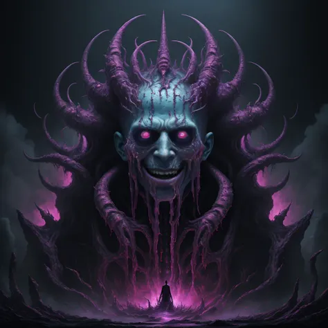 masterpiece, 8k, absurdres, best quality, kawaii theme, colourful, a depiction of heaven, inspired by h.p lovecraft, large demonic being in the form of a human, set in hell, (no humans:1.8), (horrific horror:1.4),