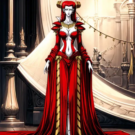 <lora:Carmilla002:0.7>,
Carmilla,1female_vampire,
pale skin,red hair,
circlet,necklace,
cleavage,breasts,
red dress,navel,long dress,
standing,full body,
moonlight,
<lora:add_detail:1>,