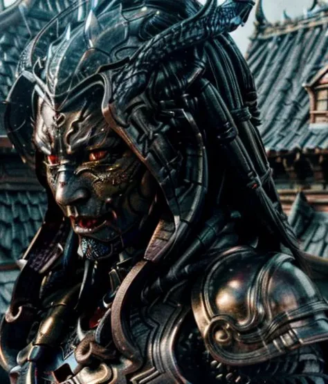 an awarded candid photography of of a female dragon-touched demonic witch wearing an incredibly plastic form fitting suit of armor with scales shimmering on her cheekbones, fiery eyes smoldering with arcane power, realistic 8k,masterpiece,best quality,(photorealistic:1.4),glowing eyes,beautiful face, natural lighting,(sweat:1.1)(film grain),Bloodseeker on the roof of a castle,(evil eyes:1.1), every detail of his ornate armour and the ambient ember glow captured with cinematic perfection,natural lighting, ,Chinese Zen style,(realistic skin texture, best quality, absurdres, photograph, realistic, detailed:1.3)<lora:TakeyaTakayukiSD1.5:0.7><lora:add_detail:1.2> <lora:epiNoiseoffset_v2:0.4> <lora:InstantPhotoX3:0.35> <lora:FilmVelvia3:0.35>