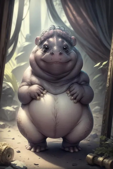 <lora:BugattiAI:0.9>, Cu73Cre4ture hippopotamus,Best quality, masterpiece,