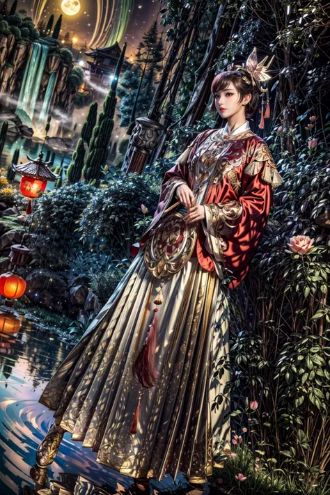 <(best quality, extremery best quality, masterpiece:1.4), (realistic, intricate details:1.4), (photorealistic:1.4), (extremely intricate:1.4), highres, ultra highres, ultra detailed, ultra-detailed, absurdres, incredibly absurdres, extremely detailed, high quality, high resolution, hyperrealistic, ultra-realistic, hyper-detailed, top quality, best, fine detail, massive detail, Highly detailed, extreme detailed, highest detailed, high-res, absolutely resolution, reflection, (refraction:1.4), (hyperrealism:1.4)>, BREAK, (1girl:1.3), solo, looking at viewer, (young cute beautiful 18-year-old girl:1.4), 3d face, (hand of Guido Daniele:1.4), beautiful girl, Beautiful face, pretty, girlface, kpop idol, supermodel, stunning innocent symmetry face, perfect body, medium breast, slim waist, slim legs, (high detailed skin:1.5), glowing eyes, goddess, natural skin texture, shiny skin, White skin, Beautiful detailed face, detailed face, real skin texture, cute delicate face, finely detailed face, golden ratio, golden ratio face, expressive eyes, perfect face, perfect skin, flawless face, clear face, shiny hair, pale skin, Proper body proportion, perfect anatomy, realistic skin texture, luscious lips, glossy lips, natural makeup, beautiful bright pupils, slender figure, intricate eyes, detailed pupils, detailed face and eyes, longeyelashes, blush, good hand, perfect hands, pretty face, beautiful female bodies, finely detailed skin, oily shiny skin, clean facial features, an extremely delicate and beautiful, cute & girly, beautiful detailed eyes, stars in the eyes, detailed simmetric eyes, perfect smooth skin texture, BREAK, (((((standing, (white/blue/red/black/green/pink/yellow chinese shirt),(white/blue/red/black/green/pink/yellow chinese long skirt), (dancing, smile, Pink hair, Pink eye, long hair, Pink eyelashes, Pink lips, Pink lip colour, Eyes glowing Pink, flat bangs, happy expression), (lotus, hair ornament, water, dancing with butterfly, chinese traditional architecture, in the garden, floral background, brilliant colors, long_hair, nail_polish, jewelry, ancient art, chinese style), (night, Night time, moon light, sky, landscape, aurora borealis, stars, outdoors, Chinese, Pink fireworks, Sakura tree background:1.4), (lake background, mountains, full moon background, night lake shore, river, forest, chinese style countryard, lanterns, pond, cobblestone pathway, building pavilion, chinese buildings, moutains, misty lake, ancient chinese background, puddle, after the rain, petals falling, wet grass and trees, flower sea, in a meadow, waterfall, breeze, flying splashes, flying petals, leaves, bloom, bloom effect, surrounded by heavy floating petal flow, petal, Pink butterfly, flower, detailed beautiful grassland with petal, flowers, plants, Pink rose, many Pink roses, leaves falling from the tree, dust is drifting, ethereal, scenery, nature, mysterious background:1.4), (iridescent colors, Iridescence, blush, mysterious, fantasy background, fantasy, open mouth:1.2), (fog, wind:1.2), (Luminescent Particles:1.3), (fullbody:1.2), (eye focus, face focus, character focus, close-up face:1.2), (dutch angle, cowboy shot:1.3), colorful refraction)))), BREAK, <watercolor, available light, detailed light, volumetric fog, beautiful lighting, Rembrandt lighting, Cinematic, pixel art, game art, key visual, surreal, PBR Texturing, Anisotropic Filtering, Maximum Clarity And Sharpness, Albedo And Specular Maps, Multi-Layered Textures, Surface Shading, Sub-Pixel Convolution, Sub-Pixel Convolution, Accurate Simulation Of Light-Material Interaction, blurry foreground, broad light, volumetric light effect, matte painting, perfectly defined features, volumetric lighting, Tone Mapping, Lumen Reflections, Global illumination, Ray Tracing, Screen Space Global Illumination, Accent Lighting, 32k, Natural Lighting, volumetric, cinematic masterpiece, Rule of thirds, high dynamic range, Multi-exposure HDR capture, cinematic render, game cg cinematic, atmospheric perspective, scene, epic dynamic frame, motion blur, ((cinematic look, Film look)), rim light, 4k textures, adobe lightroom, photolab, insane details, hyperdetailed, exposure blend, professional color grading, professional color correction, aerial perspective, particles and dust in beams of light, cinematic scene, dynamic lighting, sharp details, lomography, soft focus, light leaks, bold hues, atmospheric depth, (explosive light and shadow:1.2), aesthetics, intricate designs, ultra realistic digital art, (zentangle, mandala, tangle, entangle), (fractal art), elegant, vivid colours, floating particles, particles, dramatic, epic, (ink drawing, oil painting detailed), (dramatic lighting:1.2), RAW, huge filesize, extremery detailed CG, Photo, 8k uhd, cinematic atmosphere, trending on artstation, award-winning glamour photograph, highly detailed photo, official art, beautiful and aesthetic, unity 8k wallpaper, beautiful, highly detailed CG illustration, best illustration, intricate, Amazing, emotional, analog, painting, digital painting, concept art, Oil Painting, illustration, Classical art, Renaissance, Romanticism, Neoclassicism, Color Palette, depth and contrast, Vibrant colors, saturated, rich saturation, color harmony, vivid palette, concept-art, design style, detail character, concept render, colorful, analog photography, dreamy atmosphere, specular highlights, atmospheric lighting, (dynamic angle, dynamic pose :1.3), (shiny, clothes reflecting light, lens flare, bloom effect, light particle, lens glare:1.3), realistic lighting, cinematic light, (cinematic lighting), light in the face, soft lighting, saturated colors, detailed background, sharp focus, 8k high definition, perspective, Master Composition, roughness, post-processing, soft shadows, realistic shadows, ambient occlusion, ray-tracing, subsurface scattering, photon mapping, physically-based rendering, octane rendering, unreal engine 5, ue5 rendering, Adobe After FX, dslr, RTX, Best character details, radiosity, sharp, antialiased, RAW photo, HDR, 8k, 4k, (((Photographed by Roger Deakins, using a RED Monstro 8K VV camera and a series of high-end lenses))), ((Hasselblad photography)), (film grain:1.4), Kodak portra 400, ((Fujifilm X-T5)), professional photograph, depth of field, caustics, Broad lighting, diffuse lighting, rim lighting, two tone lighting, textile details, visible pores, high resolution scan, professionally color graded, photographic reality, automatic white balance, best lighting, detailed shadow, high contrast, strong light and shadow>, (PureErosFace_V1:0.5), (ulzzang-6500:1), <lora:epiNoiseoffset_v3:2>, <lora:add_detail:2>, <lora:hipoly_3dcg_v7-epoch-000012:0.6>, <lora:zhongfenghuaxiyou-000018:0.2>, zhongfenghua, <lora:hanfu_ming:0.8>, kbxll