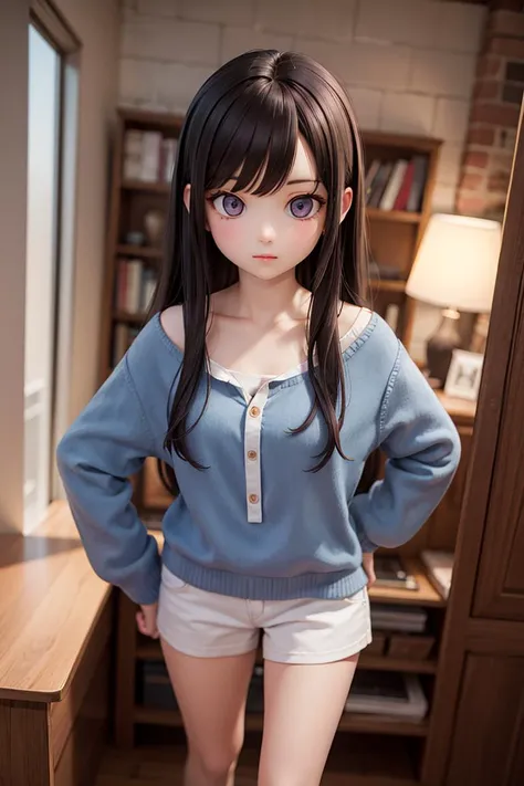 (masterpiece), best quality, high resolution, highly detailed, detailed background, perfect lighting, 1girl, casual, indoor, bedroom