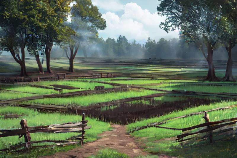 (otherworldly), highly insanely detailed, masterpiece, top quality, best quality, highres, 4k, 8k, RAW photo, (very aesthetic, beautiful and aesthetic), farm, fields, barn, fence, fantfa, <lora:FantasyFarm-10:0.8>,
1girl,
(scarlet hair ,rainbow hair,Iridescence hair),
(pure cyan background,transparent background),âââ