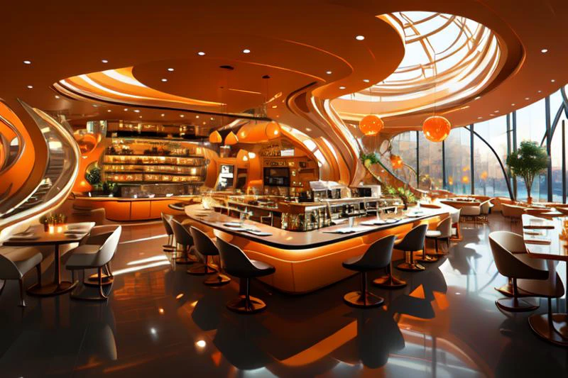 (otherworldly), highly insanely detailed, masterpiece, top quality, best quality, highres, 4k, 8k, RAW photo, (very aesthetic, beautiful and aesthetic), Restaurant Commercial Space Design, Restaurant Design,
<lora:é¤å
åä¸ç©ºé´è®¾è®¡_Restaurant Design_V3å 强çèç:0.8>,
(pure orange background,transparent background),âââ