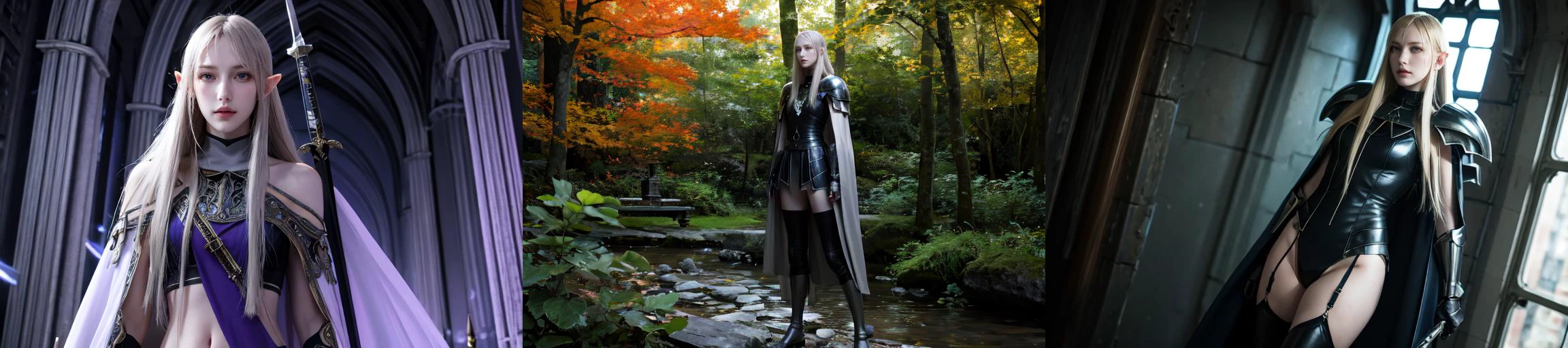highly insanely detailed, masterpiece, top quality, best quality, highres, 4k, 8k, RAW photo, (very aesthetic, beautiful and aesthetic),
__lazy-wildcards/cosplay-char/claymore/galatea/prompts__,
<lora:claymore galatea-lora-nochekaiser:0.7>,
1girl, solo,
a beautiful elvish girl,
__lazy-wildcards/dataset/background__,âââ