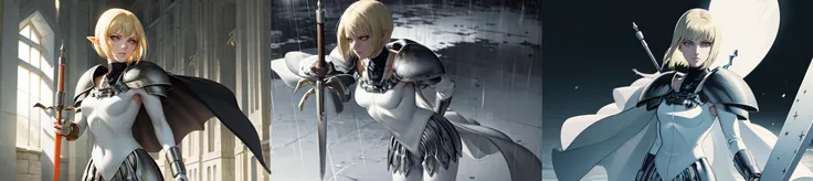 highly insanely detailed, masterpiece, top quality, best quality, highres, 4k, 8k, RAW photo, (very aesthetic, beautiful and aesthetic),
__lazy-wildcards/cosplay-char/claymore/clare/prompts__,
<lora:claymore_clare-10:1>,
1girl, solo,
a beautiful elvish girl,
__lazy-wildcards/dataset/background__,âââ