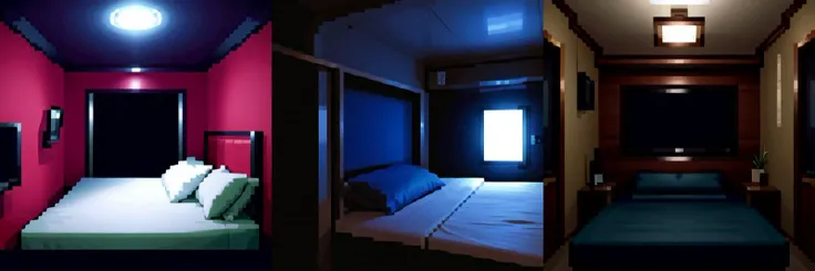 (otherworldly), highly insanely detailed, masterpiece, top quality, best quality, highres, 4k, 8k, RAW photo, (very aesthetic, beautiful and aesthetic),
Capsule hotel, television, pillow, indoors, scenery, bed, glasses,
<lora:Capsule_hotel_inside_SD15_V1:0.5>,
1girl, solo,
a beautiful elvish girl,
__lazy-wildcards/dataset/background-color__,âââ