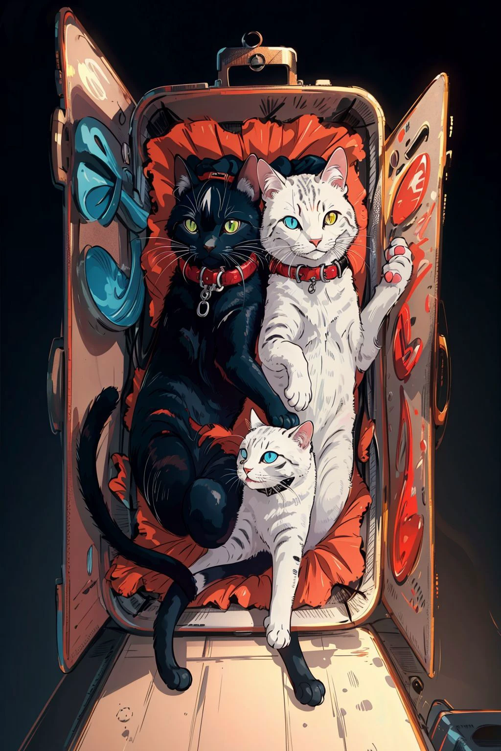 (masterpiece, best quality, high quality, highres, ultra-detailed), <lora:GiftInBoxV1:1>, in box, full body, cat,on back, lying,