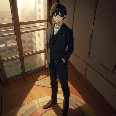 (masterpiece:1.2), (high quality:1.2), <lora:Ginga:0.6>, Ginga, 1boy, smile, full body view, anime, anime eyes, short haircut, indoor, apartment,  <lora:add_detail:0.4>, detailed face, detailed eyes